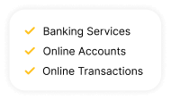 Banking services online accounts online transactions.