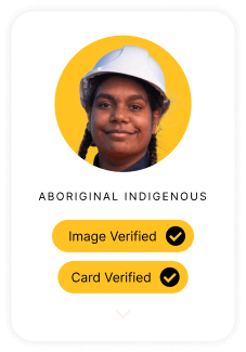 Aboriginal indigeneous image verified card.